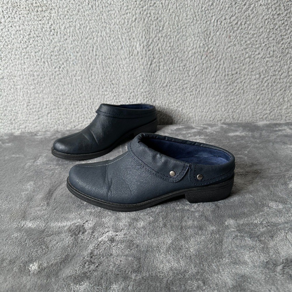 Easy Street Becca Mules‎ Womens Size 6 Navy Blue Slip On Comfort Shoes Boho